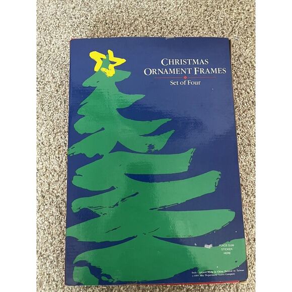 Vintage 1995 Christmas Ornament Frames (Set of 4) Easel Back Holiday Set NEW - Picture 2 of 6